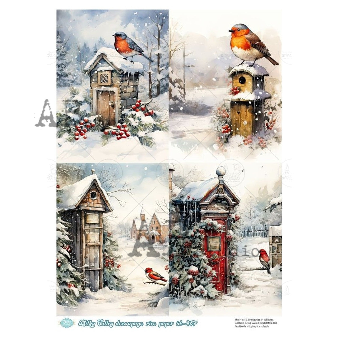 2024-Four Wintry Bird Scenes ABRP_MV457