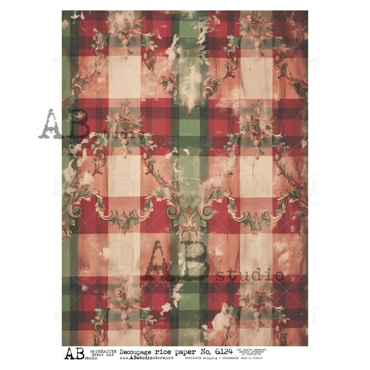 2024-Red And Green Large Plaid Background ABRP_6124