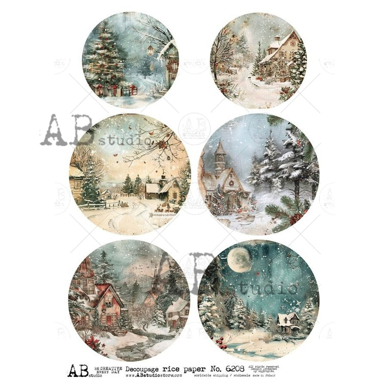 Snowy Landscapes Ornament Rounds ABRP_6208