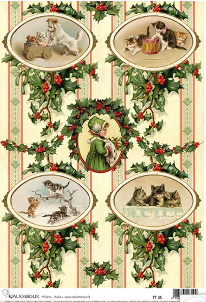 Calambour-Christmas Kitten and Holly 4 Pack