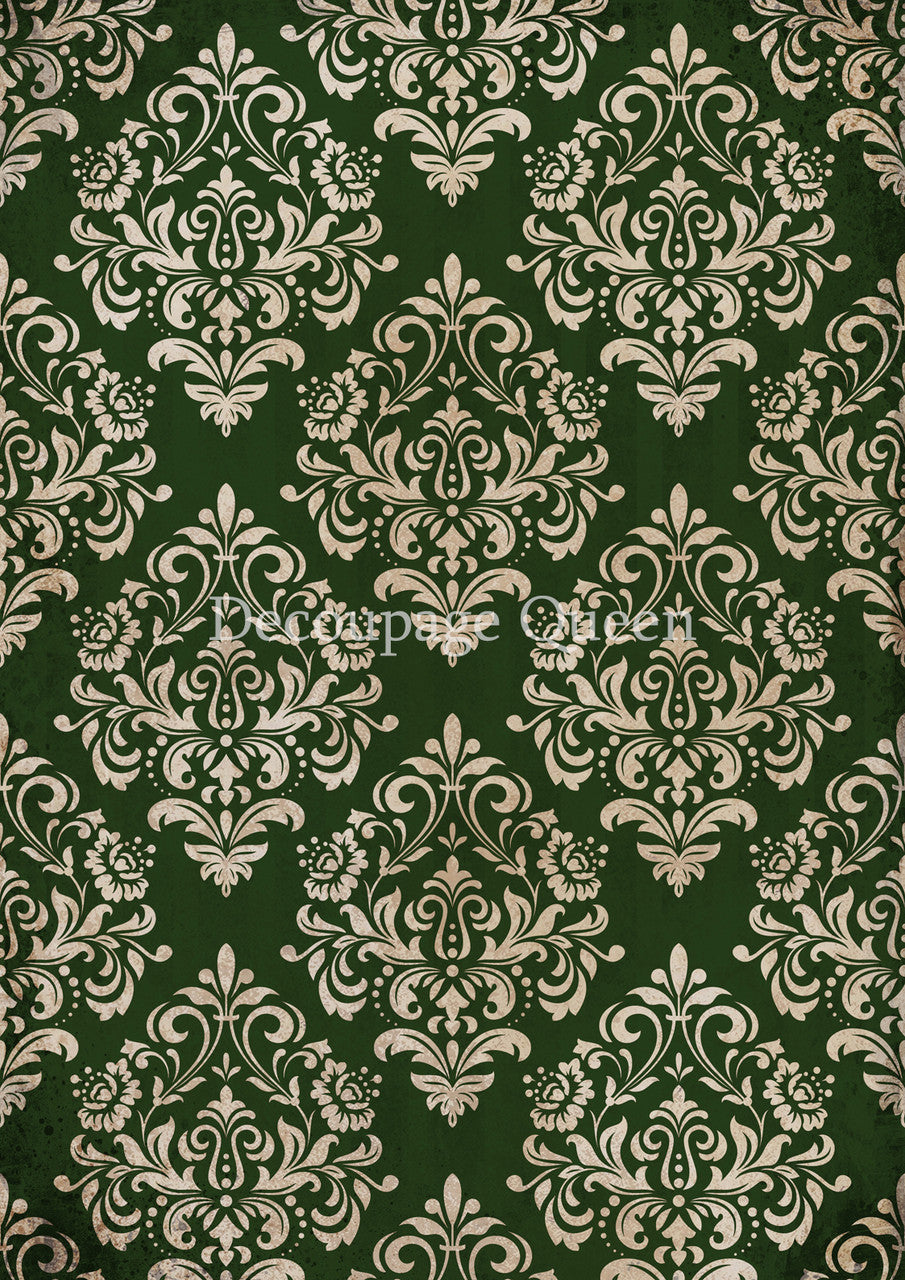 Decoupage Queen-Christmas Damask Green 0685