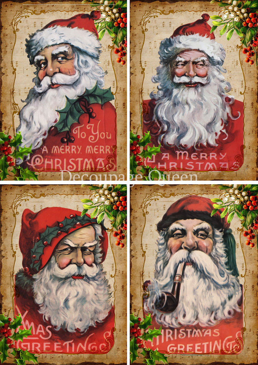 Decoupage Queen-Old School Santa's 0697