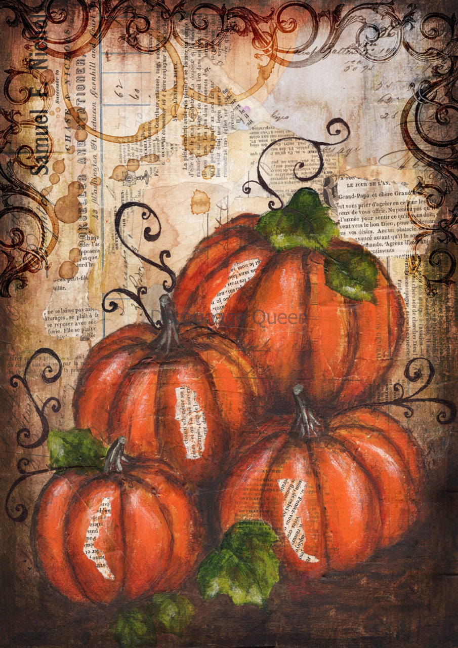 Decoupage Queen-Painted Pumpkins 0632