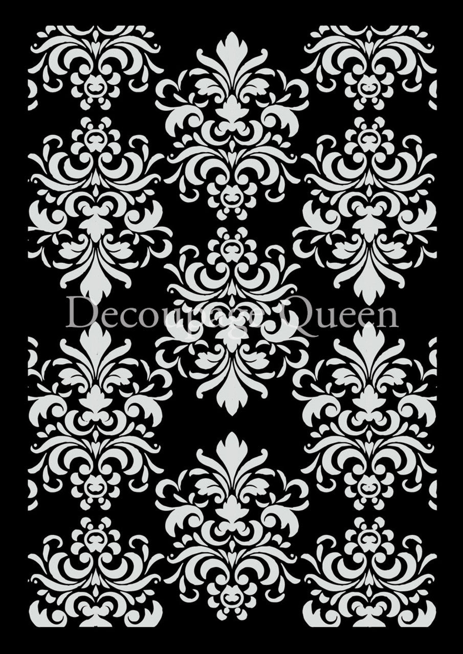 Decoupage Queen-Spring Damask Stencil 0020