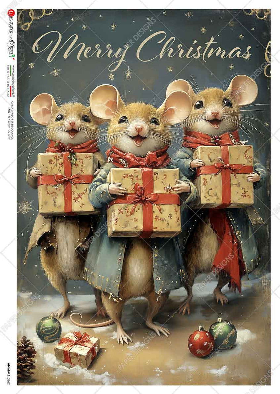 2024-Paper Designs-Christmas Mice With Gifts 0262