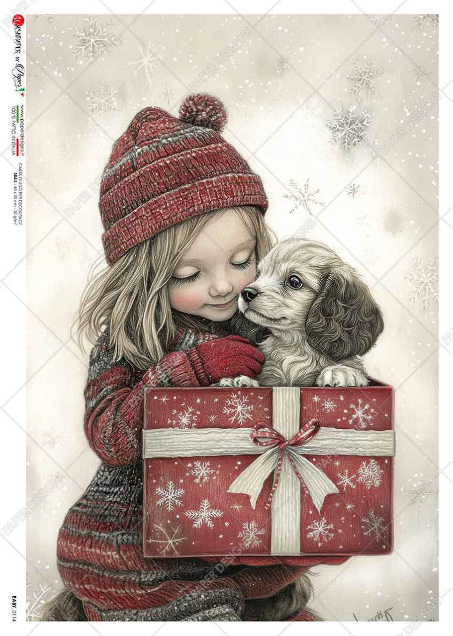 Paper Designs-Girl With Puppy Gift 0114