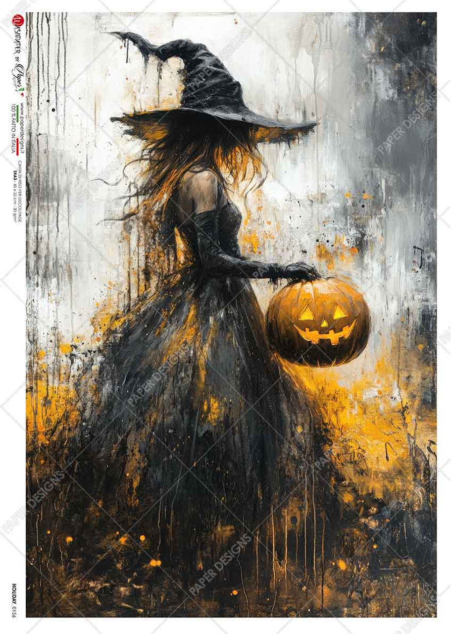 2024-Paper Designs-Spooky Witch With Jack O Lantern 0156