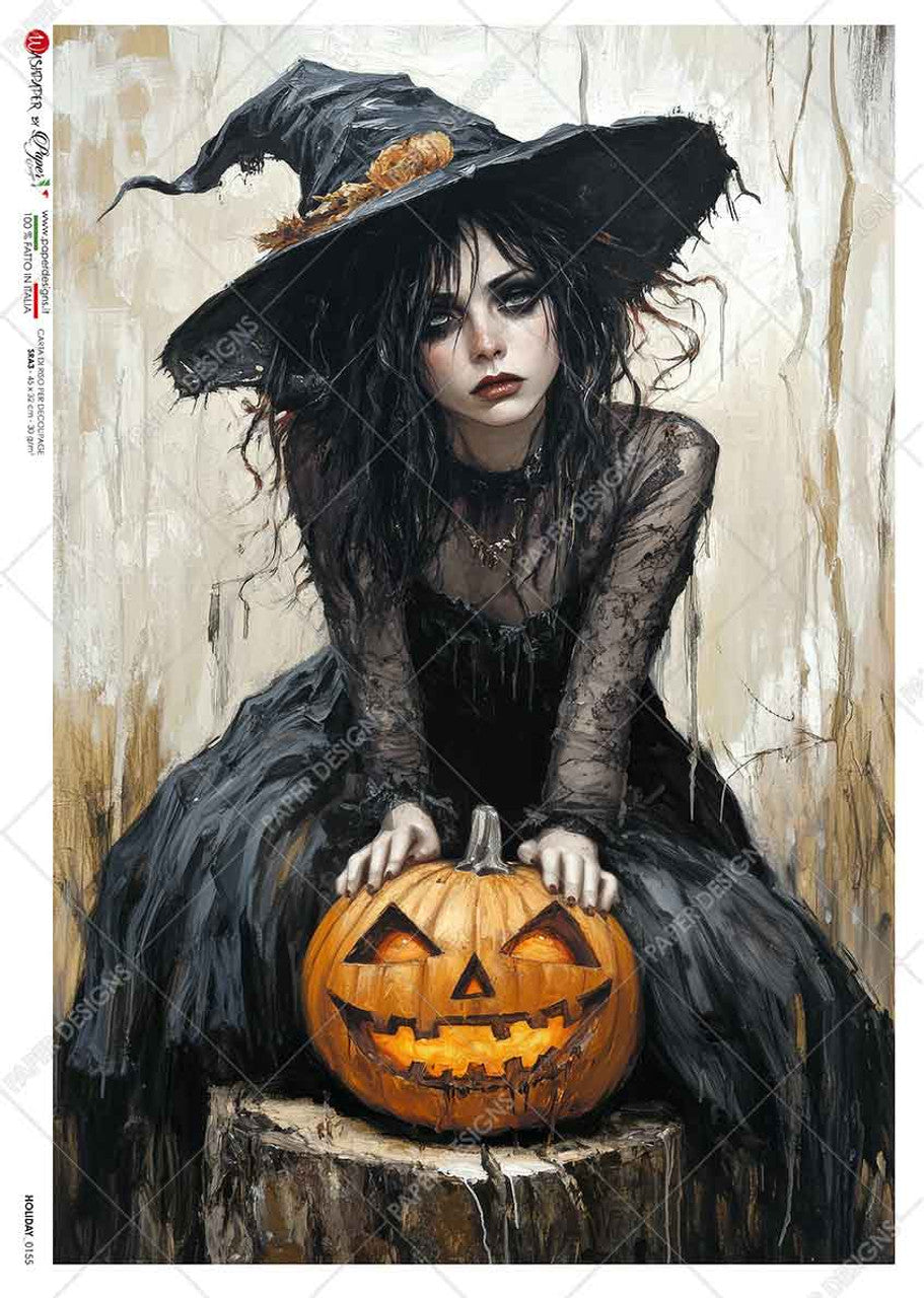 Paper Designs-Spooky Witch With Pumpkin 0155