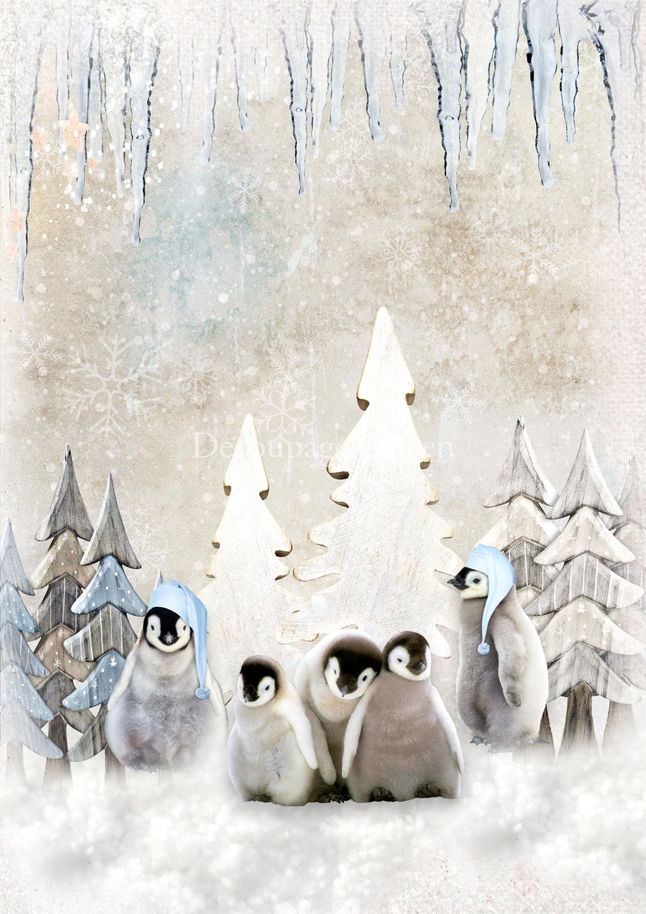 Decoupage Queen-Winter Family